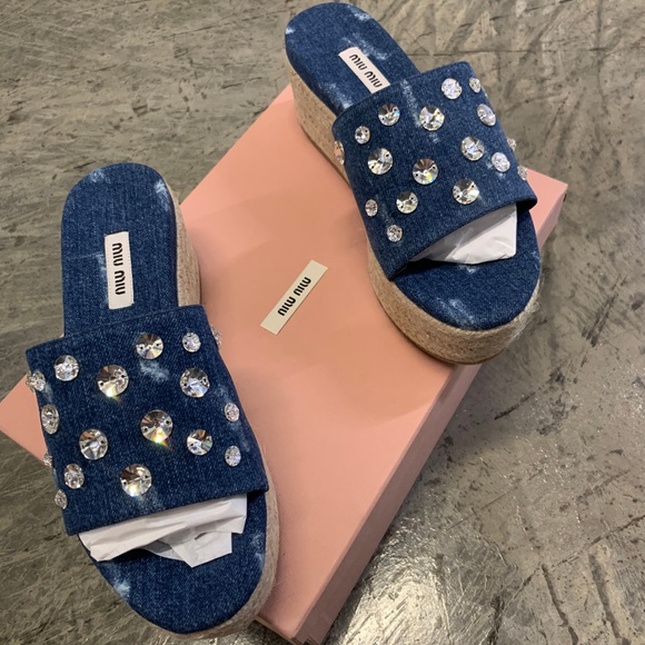 miu miu denim shoes